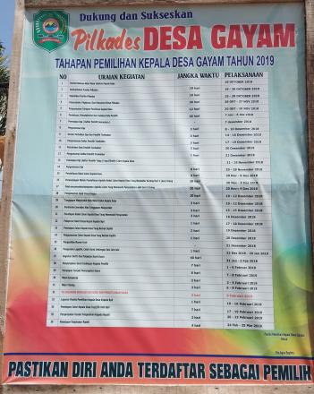 AYO...SUKSESKAN PILKADES DESA GAYAM TAHUN 2019