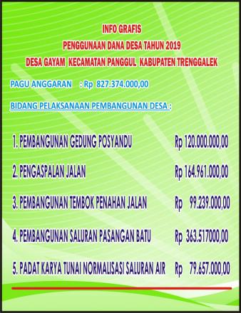 INFO GRAFIS PENGGUNAAN DANA DESA TAHUN 2019