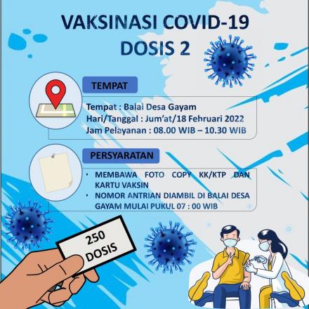 AGENDA KEGIATAN VAKSINASI COVID  - 19 DI DESA GAYAM